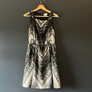 LOFT dress. Black and white pattern, size 2.